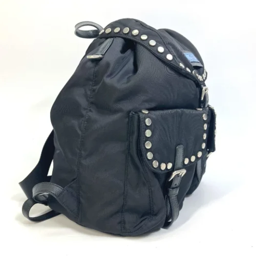 Prada Vintage Pre-owned Fabric shoulder-bags Black Heren
