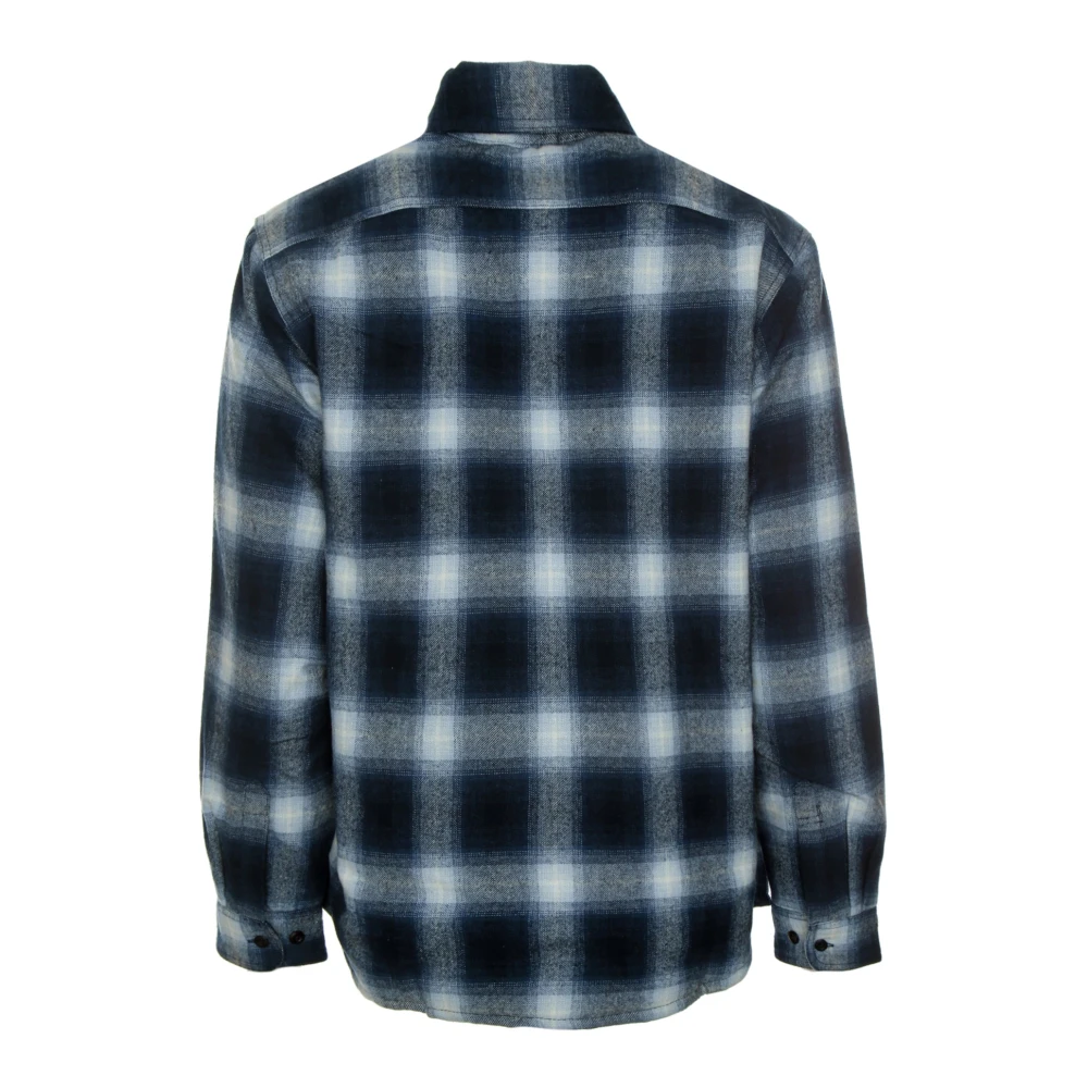 Nudie Jeans Gewatteerd Shadow Check Overshirt Blue Heren