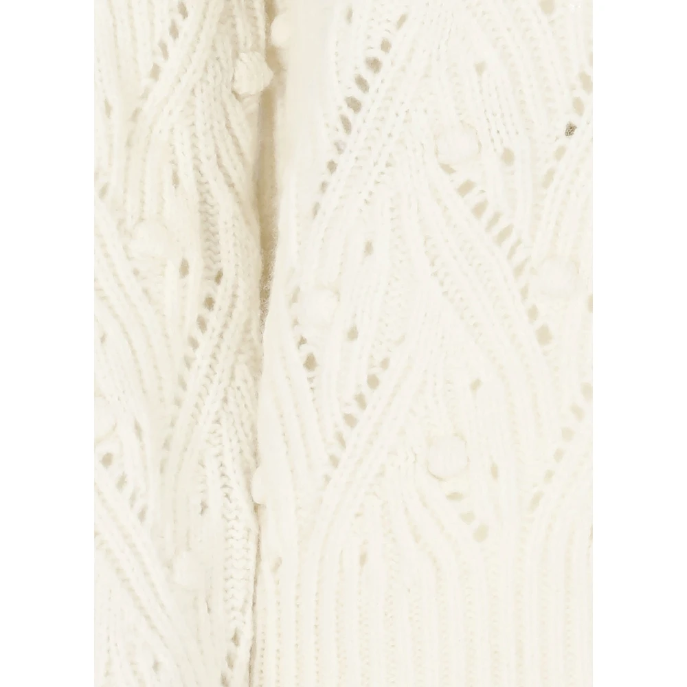 Kangra Witte Kasjmier V-Hals Trui White Dames