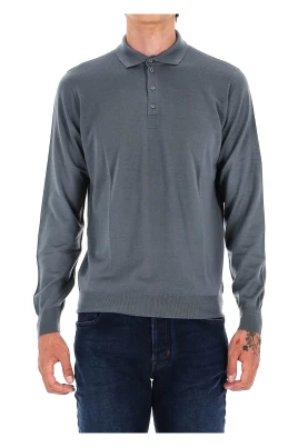 Grön Polo Super 140's Extrafin Ull