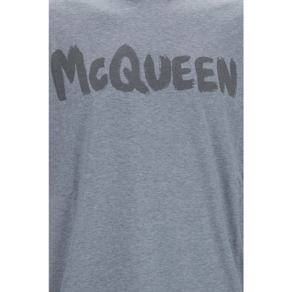 alexander mcqueen Heren Crew Neck Katoenen T-Shirt Gray Heren
