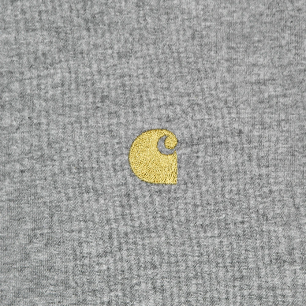 Carhartt WIP Chase Longsleeve T-shirt Grijs Heather goud Gray Heren