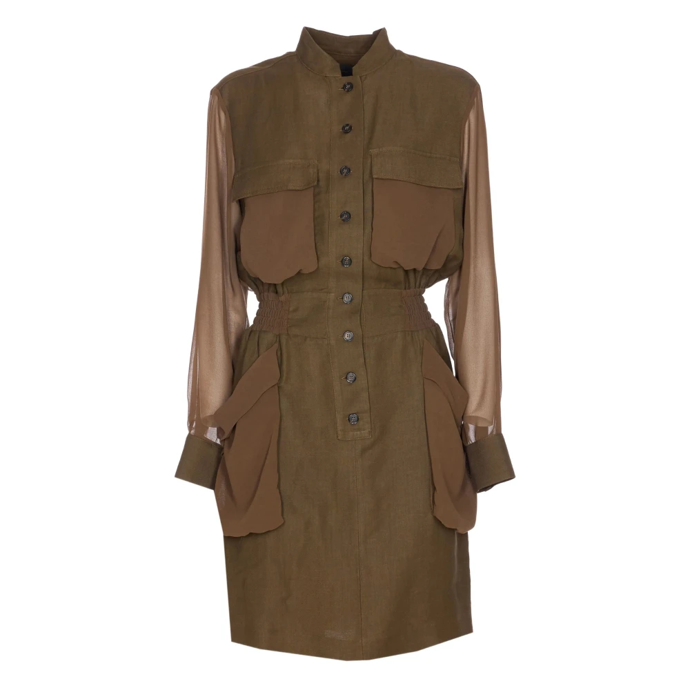 Pinko Vrouw Groente Kleedjes Dames, Groen, L, Polyester, Benvenuto Dress