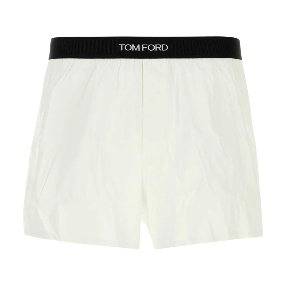 Tom Ford Witte Stretch Poplin Boxershorts White Heren