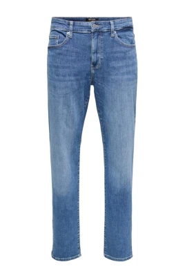 Jeans med dragkedja och knapp med fickor