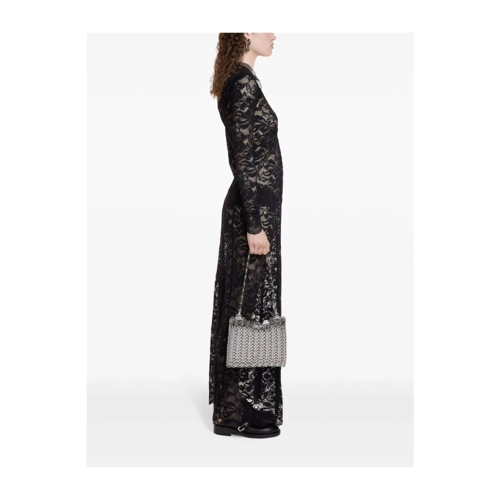 Paco Rabanne Zwarte Lange Jurk Elegante Stijl Black Dames