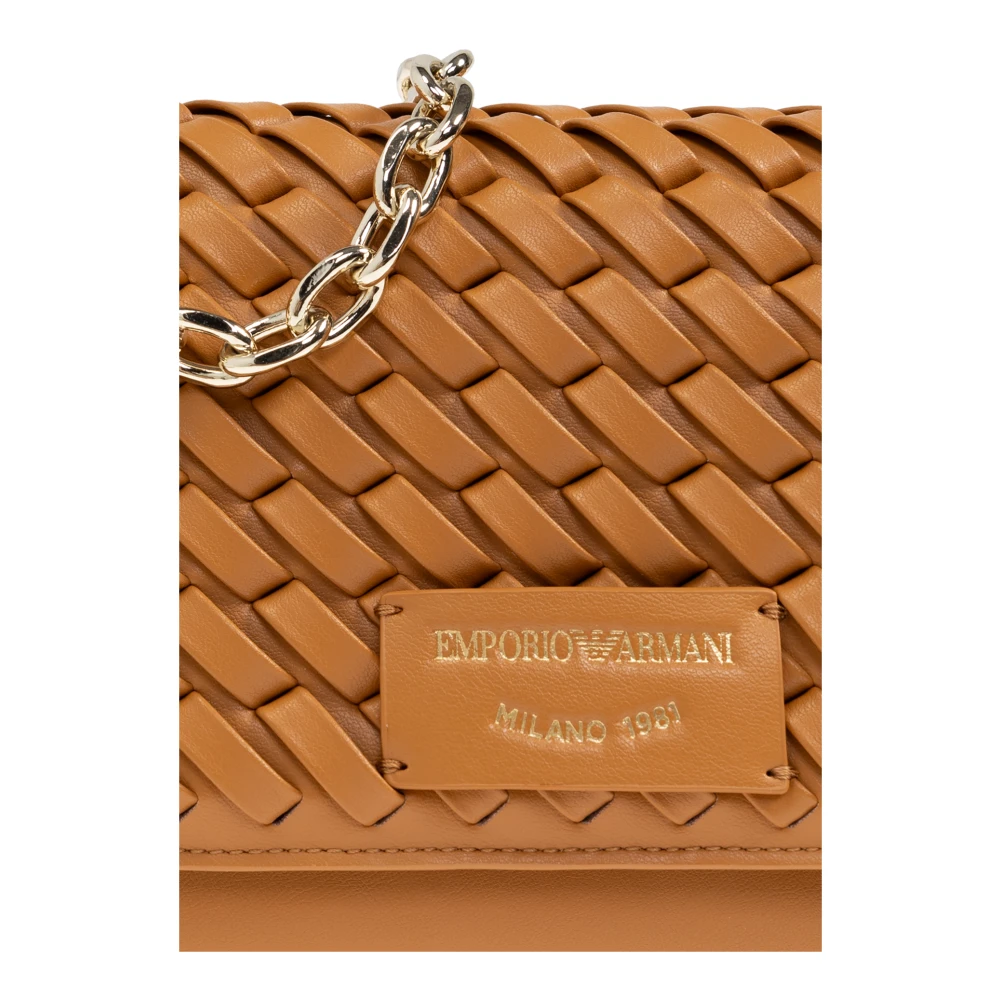 Emporio Armani Schoudertas met decoratieve weefsel Beige Dames