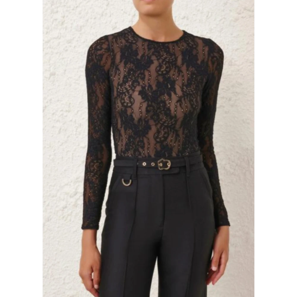 Zimmermann Kant Zwart Top Parijs Mode Luxe Black Dames