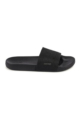 black-polyester-slide-sandals