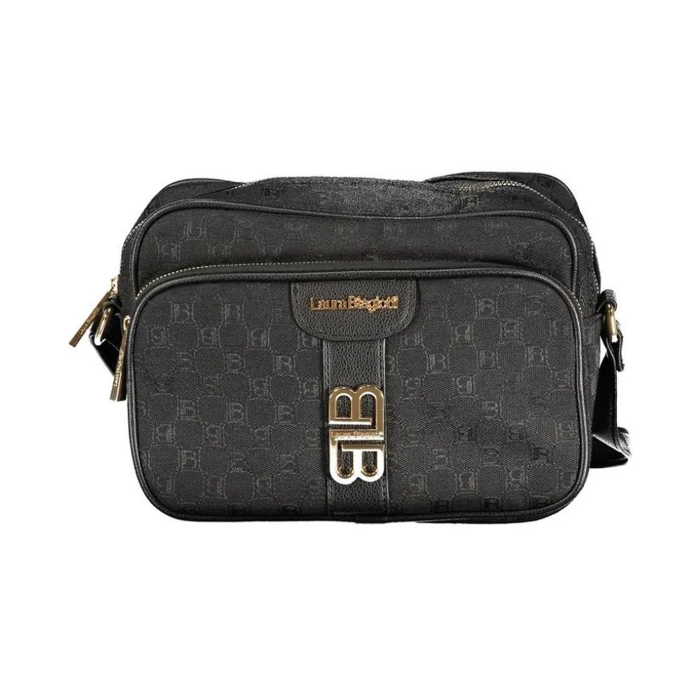 Laura Biagiotti Women's Black Polyester Handbag With Multiple Compartments