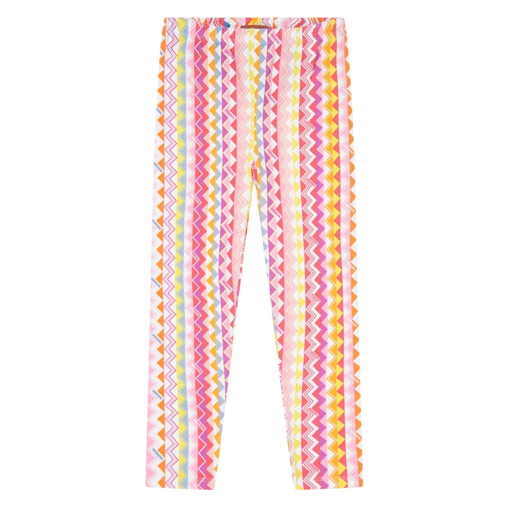 Missoni Girls Multicolor Leggings,, Multicolour Zigzag Leggings For Size 10 Y