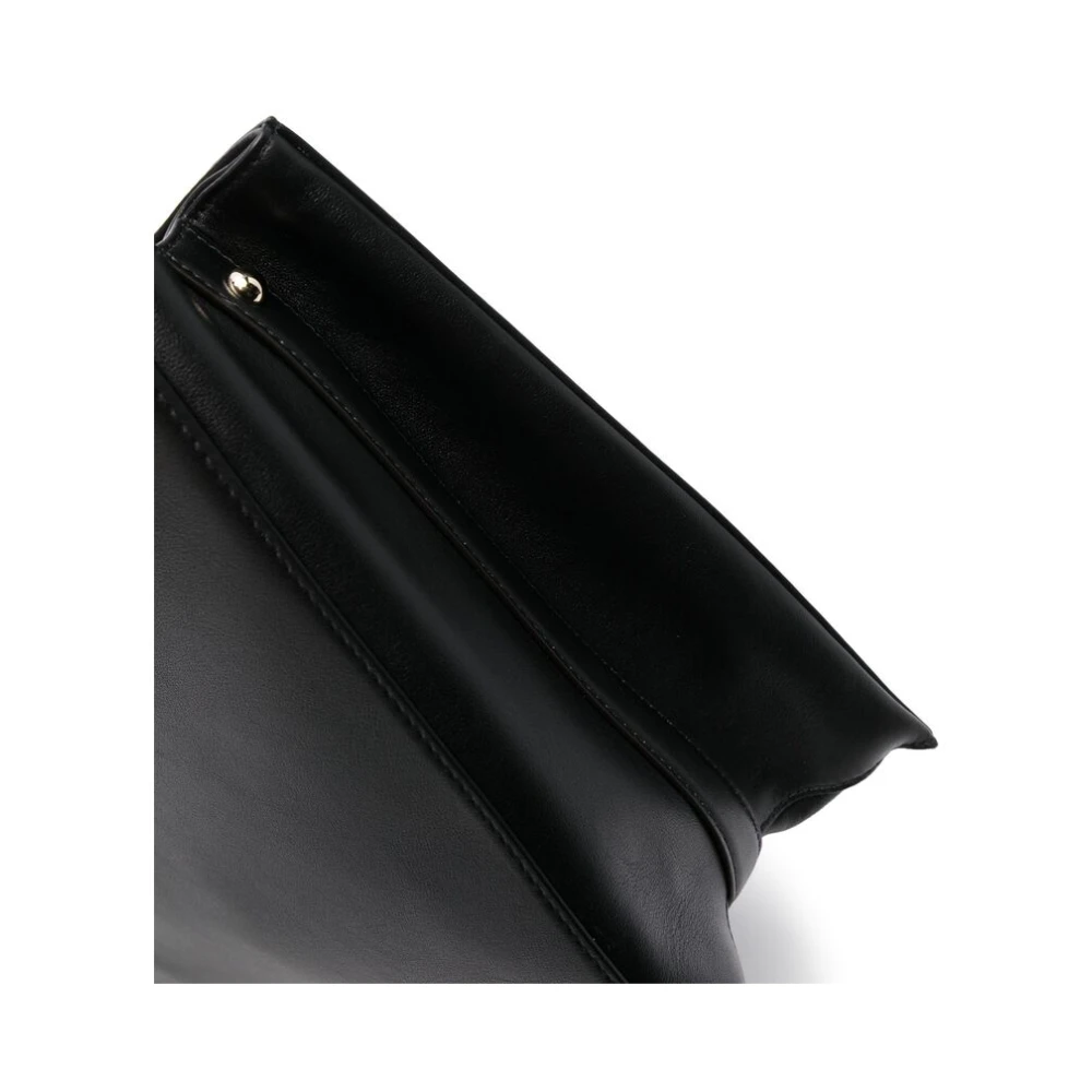 Furla Zwarte Leren Tote Tas met Goudkleurig Logo Black Dames