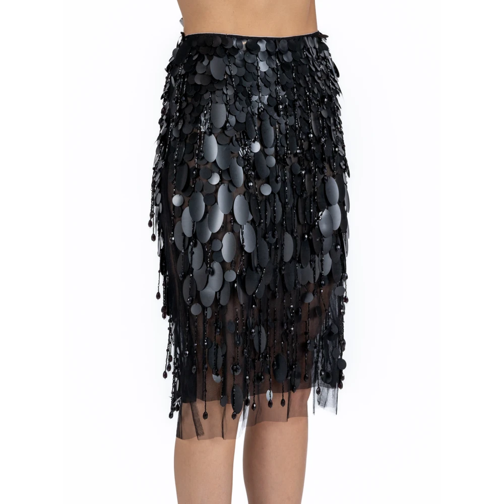 DES Phemmes Paillet Tube Rok in Zwart Tule Black Dames