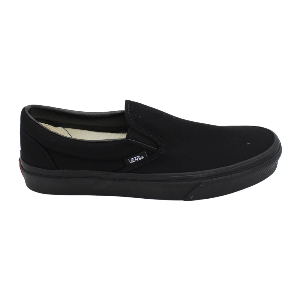 Vans Elastische Instapper Canvas Rubberen Zool Schoen Heren Schoenen Zwart