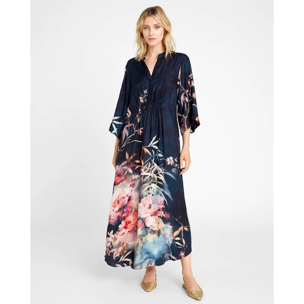 Gustav Elegante Lange Jurk met Hali Stijl Multicolor Dames