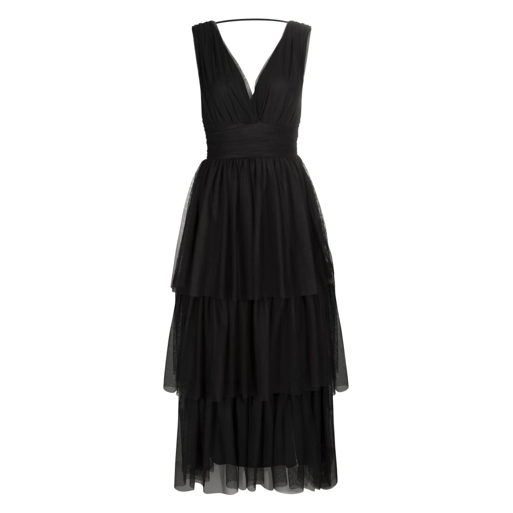 Nicowa Gerimpelde Jurk Balino Black Dames