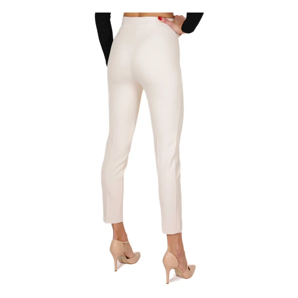 Elisabetta Franchi Boter Crêpe Sigaretbroek Beige Dames