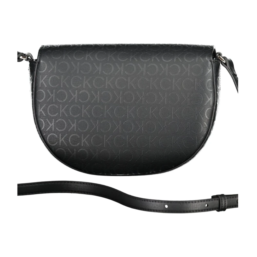 Calvin Klein Zwarte Schoudertas met Binnenzak Black Dames