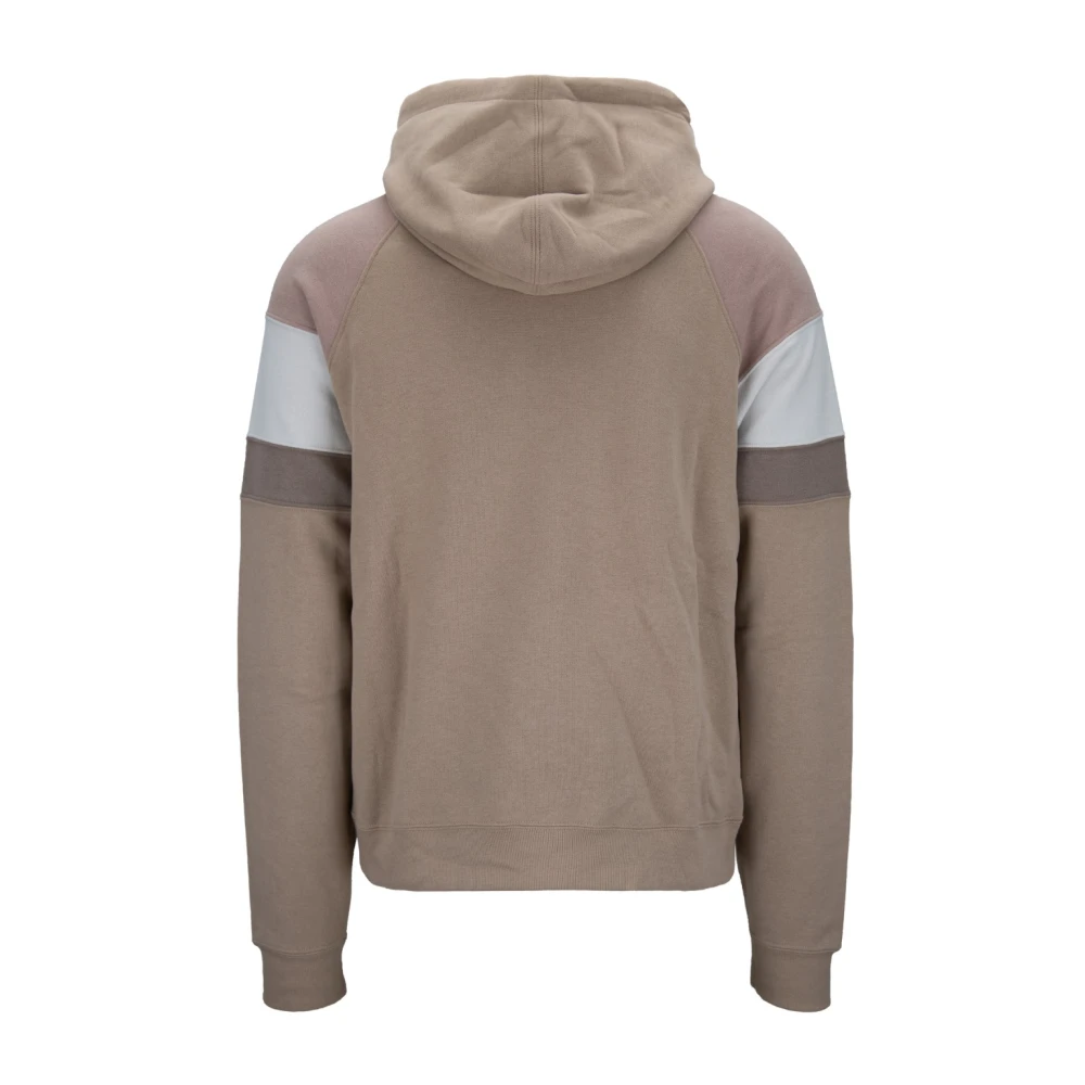 Saint Laurent Hooded katoenen sweatshirt met trekkoord Brown Heren