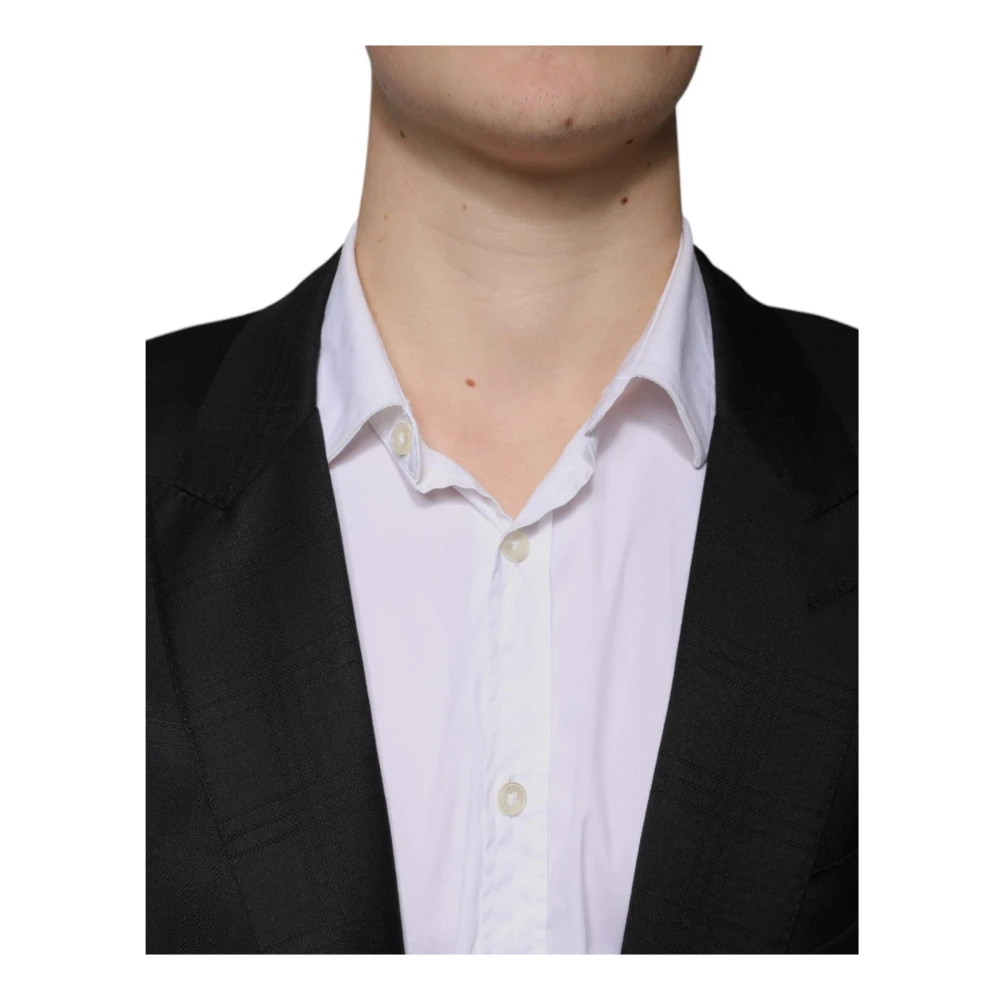 Dolce & Gabbana Zwart Wol Slim Fit Pak Black Heren