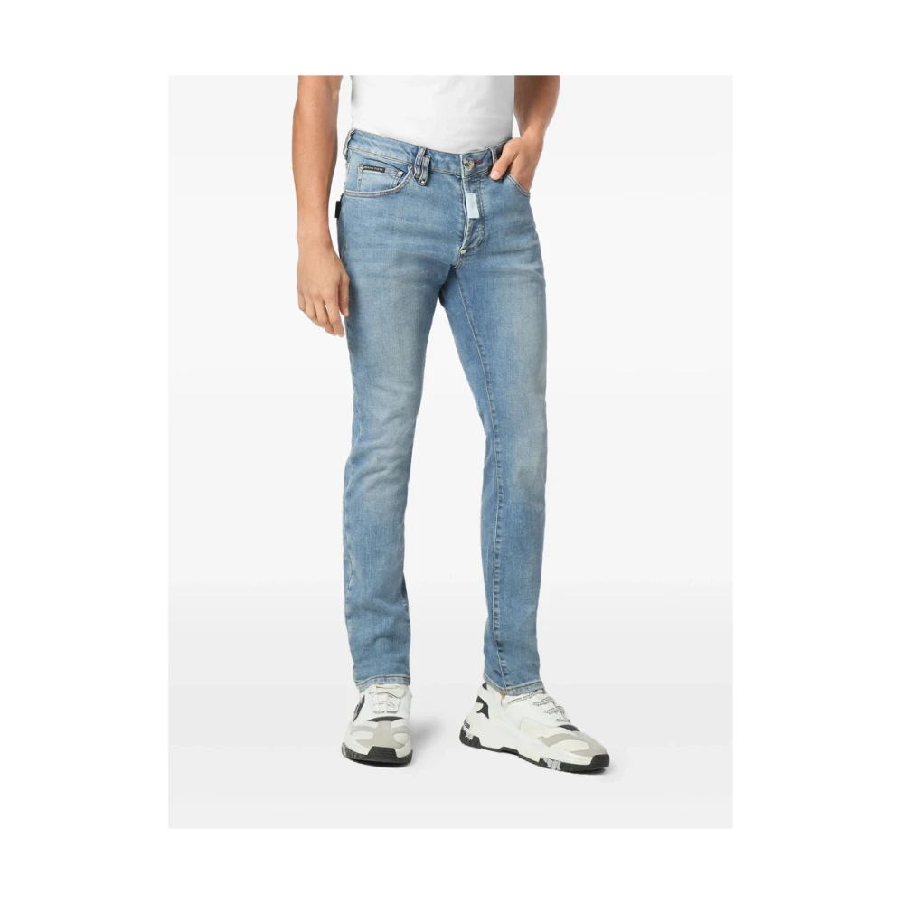 Philipp Plein Lichtblauwe Skinny Cut Jeans Blue Heren