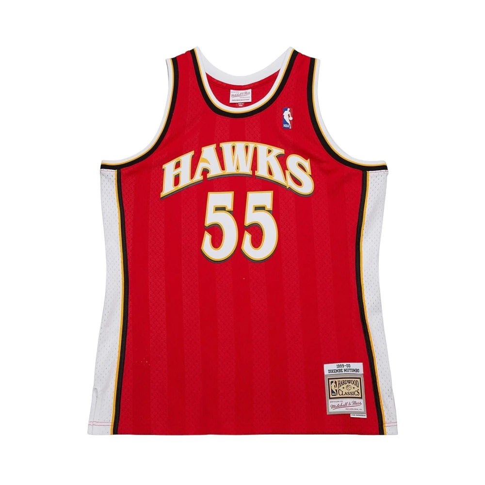 Mitchell & Ness Men's Red Training, S, Hardwood Classics Swingman Jersey 1999-2000 Atlanta Hawks Dikembe Mutombo