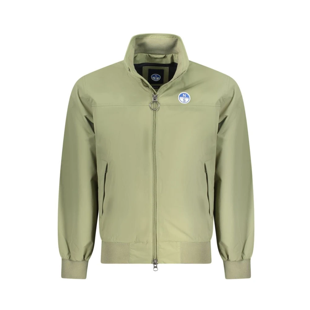 North Sails Men's Green Bomber Jackets,, Polyamide Slim Fit Jacket Medium