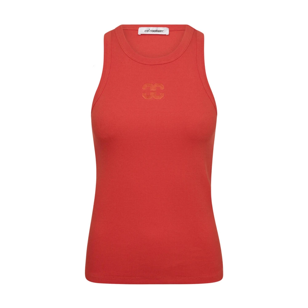 Co'Couture Rode Borduur Tank Top Red Dames
