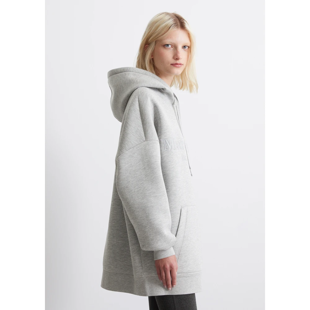 Marc O'Polo Scuba logo hoodie relaxed Gray Dames