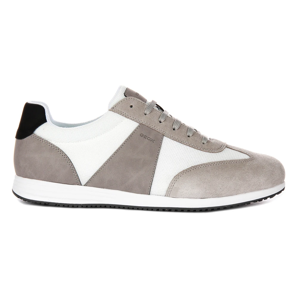 Geox Men's Gray Sneakers,, Suede Mesh Trainers Grey White Size 8 Uk