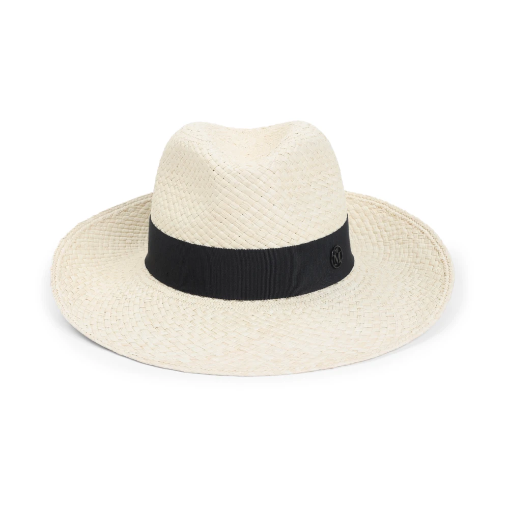 Maison Michel Women's Beige Eric Ribbon On Brisa Hat - Accessories - S - Accessories