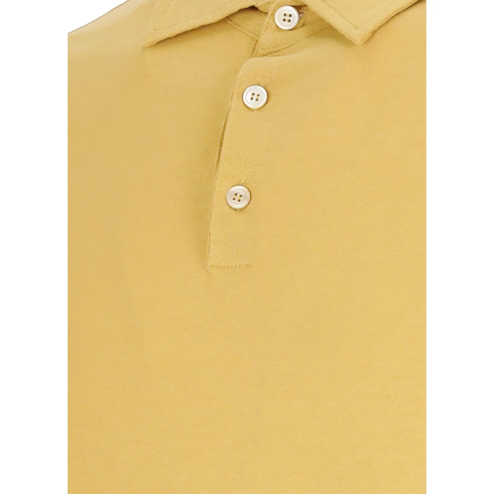 Zanone Gele Polo Shirt met Drie Knopen Yellow Heren