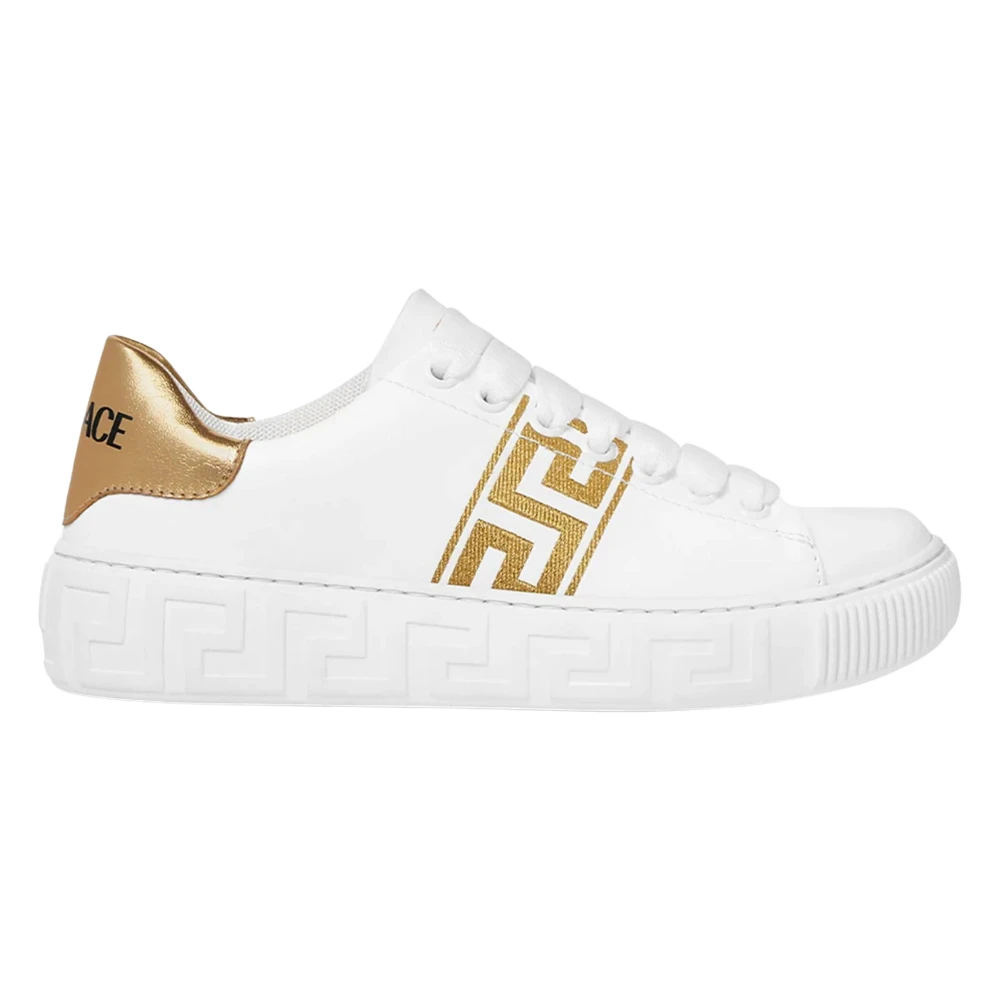Versace Unisex White La Greca Low Top Trainers