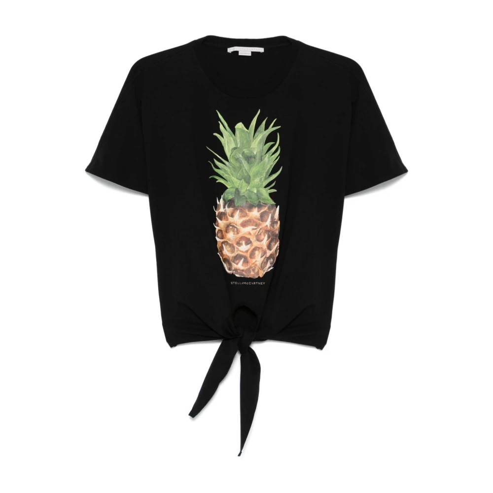 Stella Mccartney Zwart Grafisch Print T-shirts en Polos Black Dames
