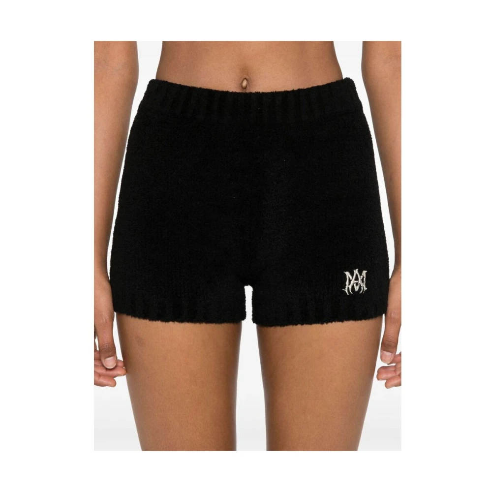 Amiri Zwarte Gebreide Bodycon Rok Black Dames