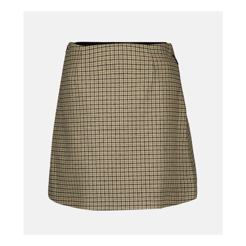 Moncler Geruite Mini Rok Herfst-Winter Collectie Beige Dames