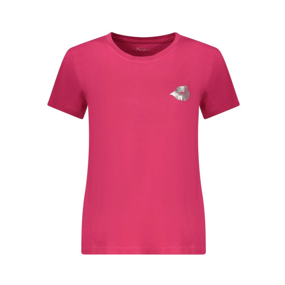 Pepe Jeans Women's Red Cotone T-Shirt - T-Shirts - Xs - Tops