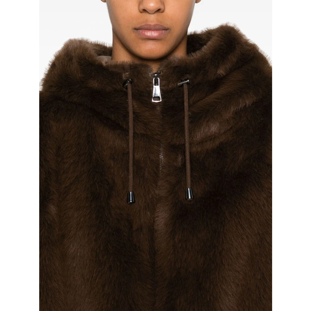 P.a.r.o.s.h. Bruine Faux-Fur Pathos Jas Brown Dames