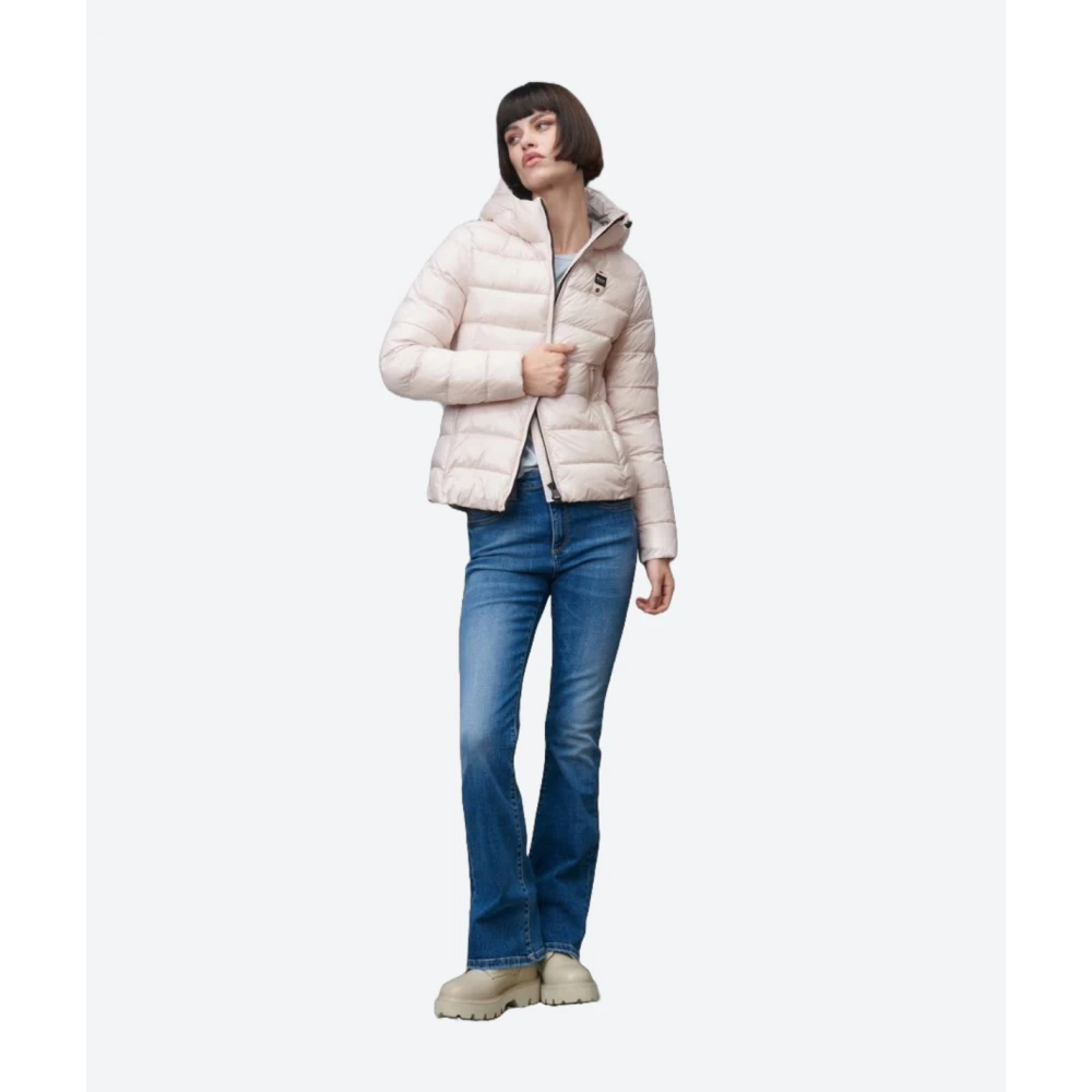 Blauer Gestreepte jas met ruitpatroon Pink Dames