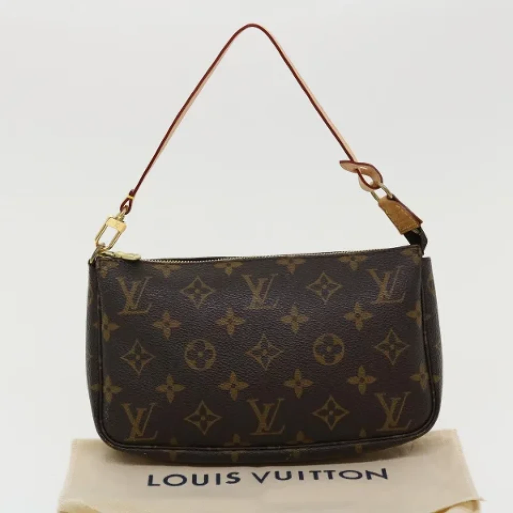 Louis Vuitton Vintage Tweedehands Monogram Pochette Accessoires Tas Brown Dames