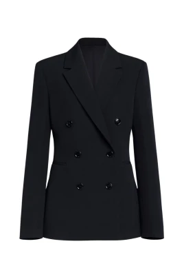 Wool Crepe Cinched Blazer