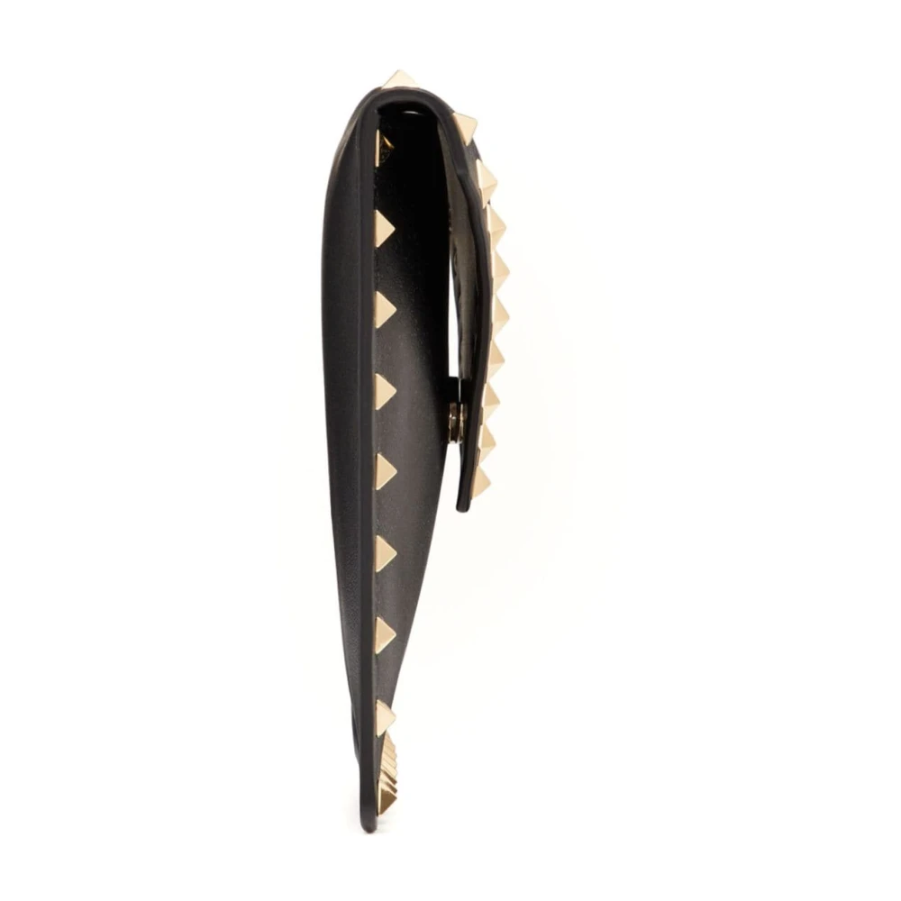 Valentino Garavani Zwarte Leren Studded Pouch Tas Black Dames