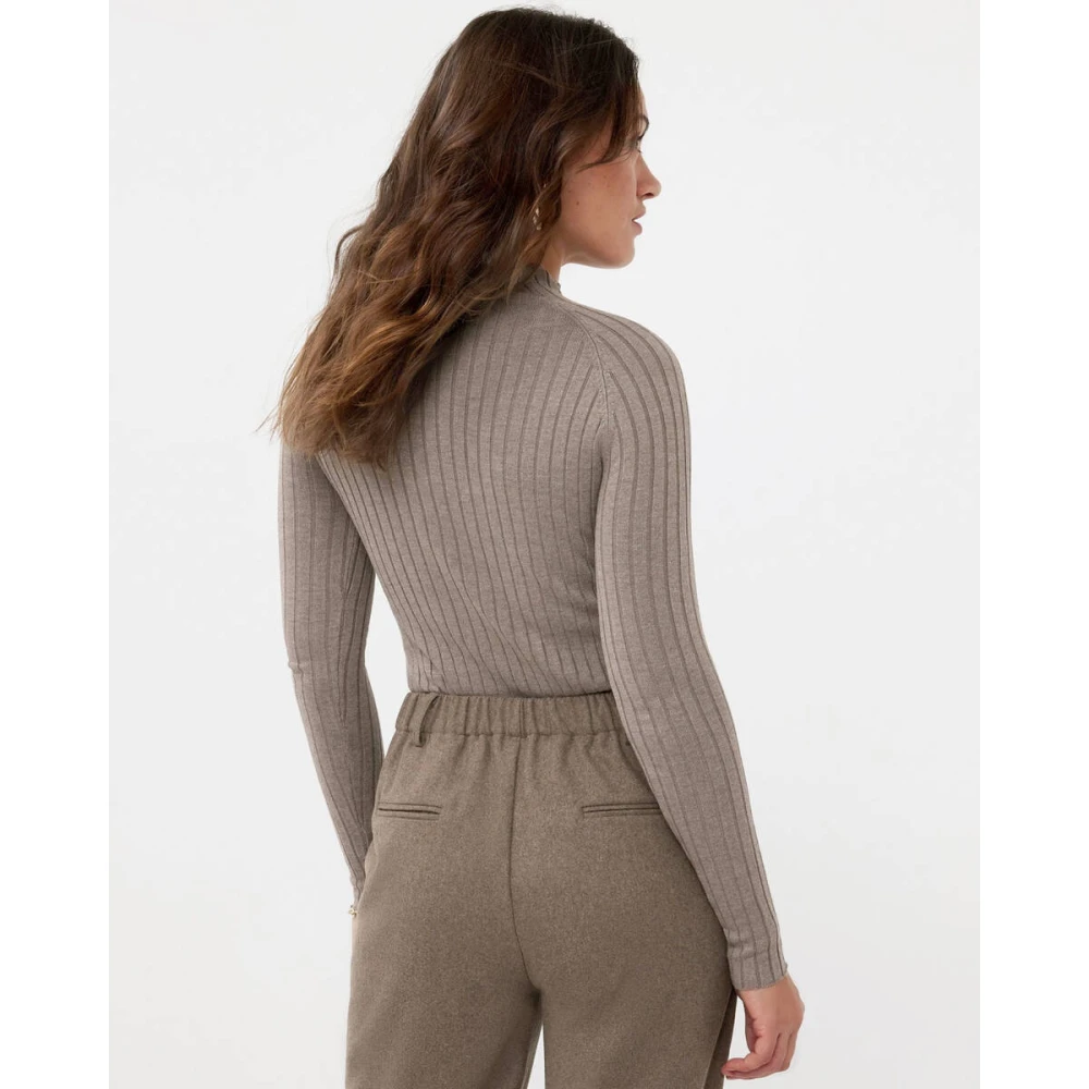 Ydence Lange Mouw Top Kit Brown Dames
