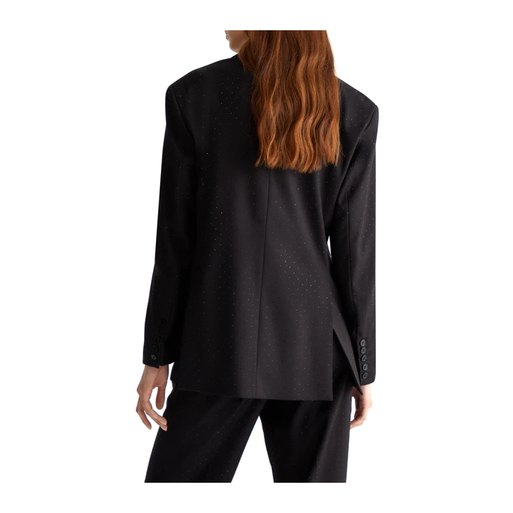 Liu Jo Klassieke Zwarte Blazer met Metalen Logo Black Dames