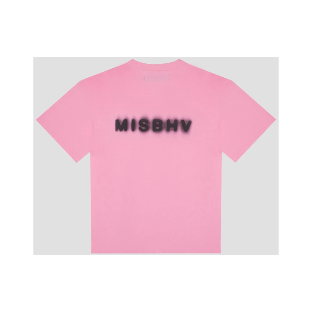 Misbhv Grafische Print Zwaar Katoenen T-Shirt Pink Dames