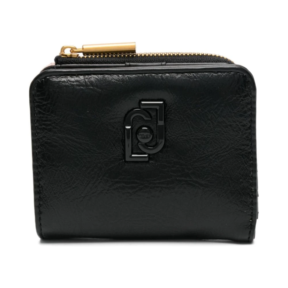 Liu Jo Zwarte Portemonnee met Logo Applicatie Black Dames