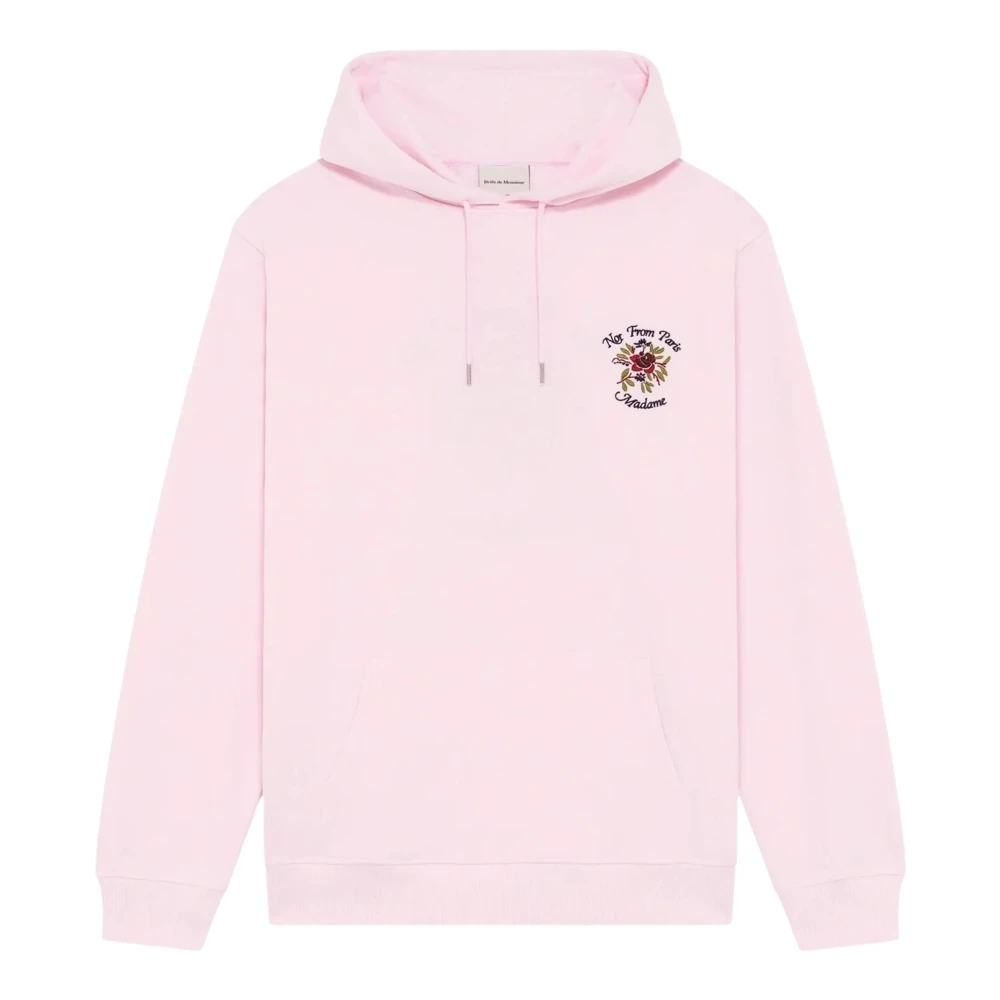 Drole De Monsieur Pink Hoodies, Male, L, Slogan Hoodie