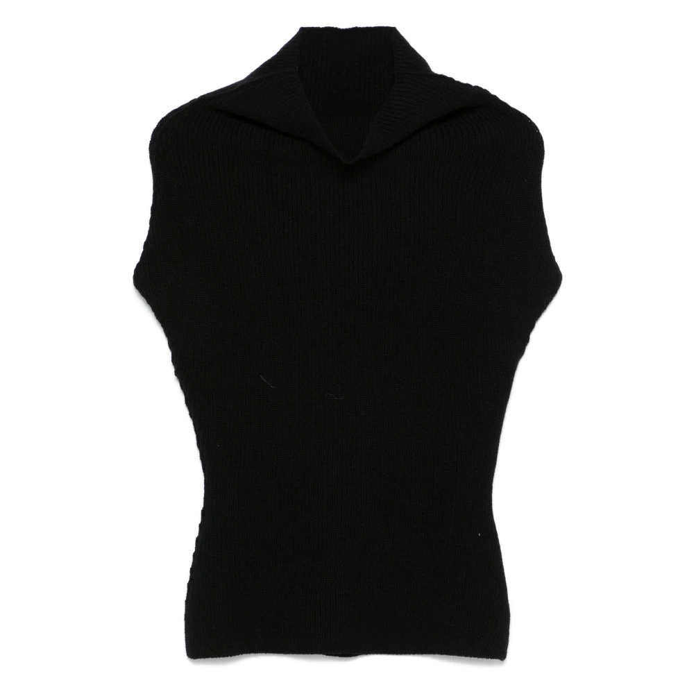 Rick Owens Mouwloze wollen trui Black Dames