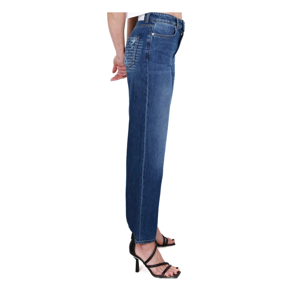 pinko Blauwe Denim Boyfriend Jeans met Distressed Details Blue Dames