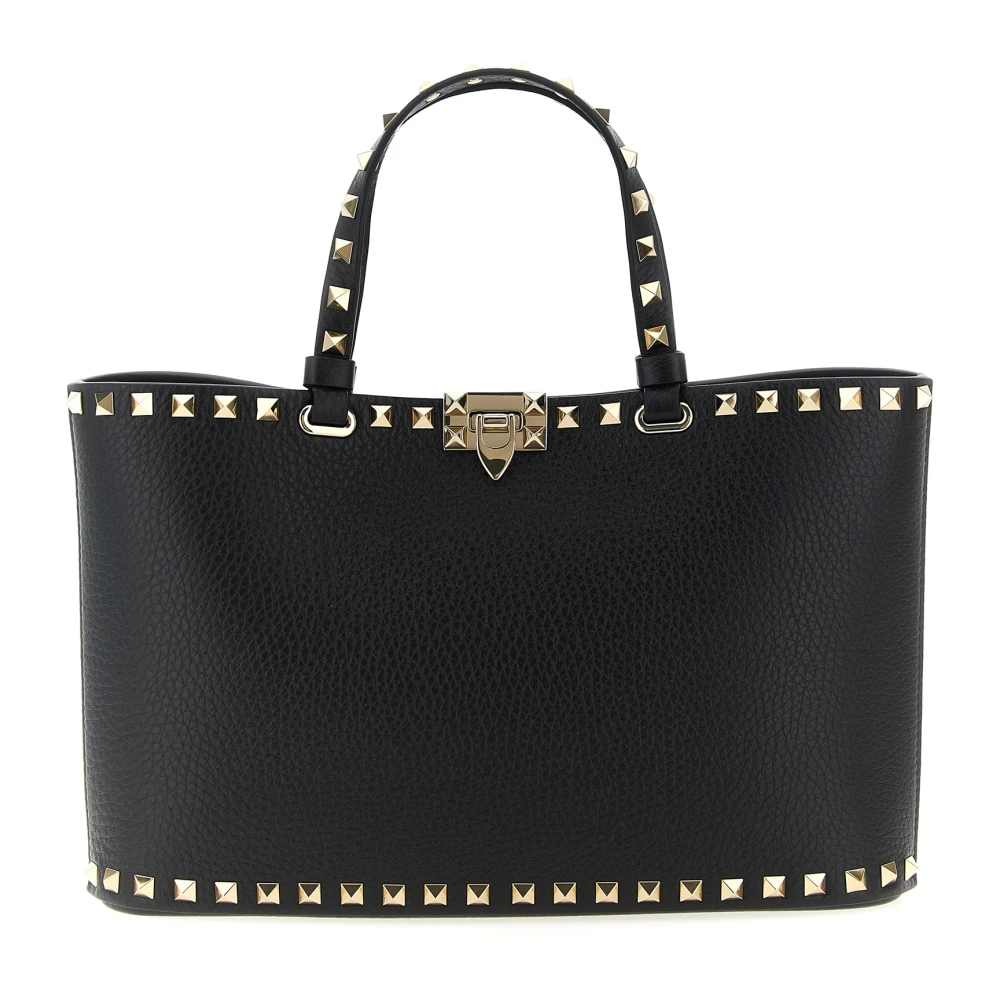 Valentino Garavani Women's Black Rockstud Small Shopping Bag